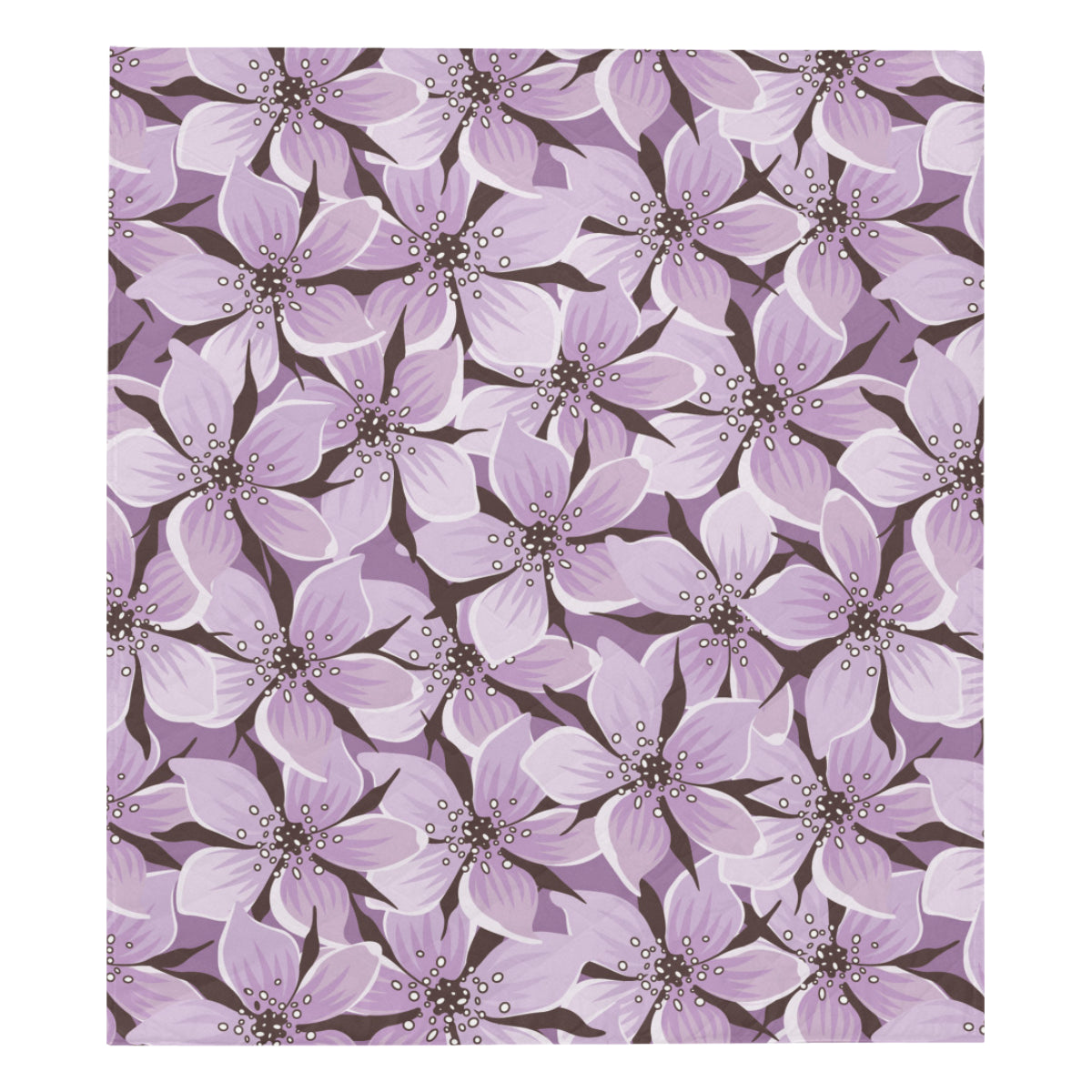 Lilac Pattern Print Design 01 Premium Quilt