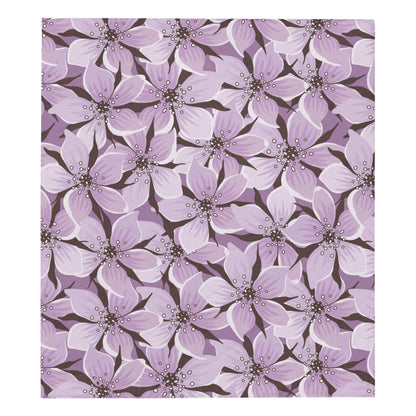 Lilac Pattern Print Design 01 Premium Quilt