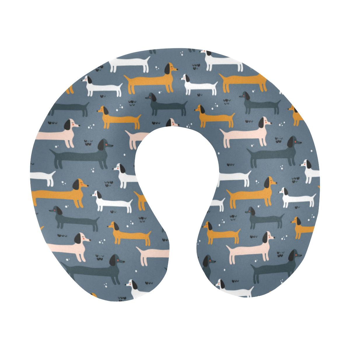 Dachshund Pattern Print Design 012 U-Shaped Travel Neck Pillow