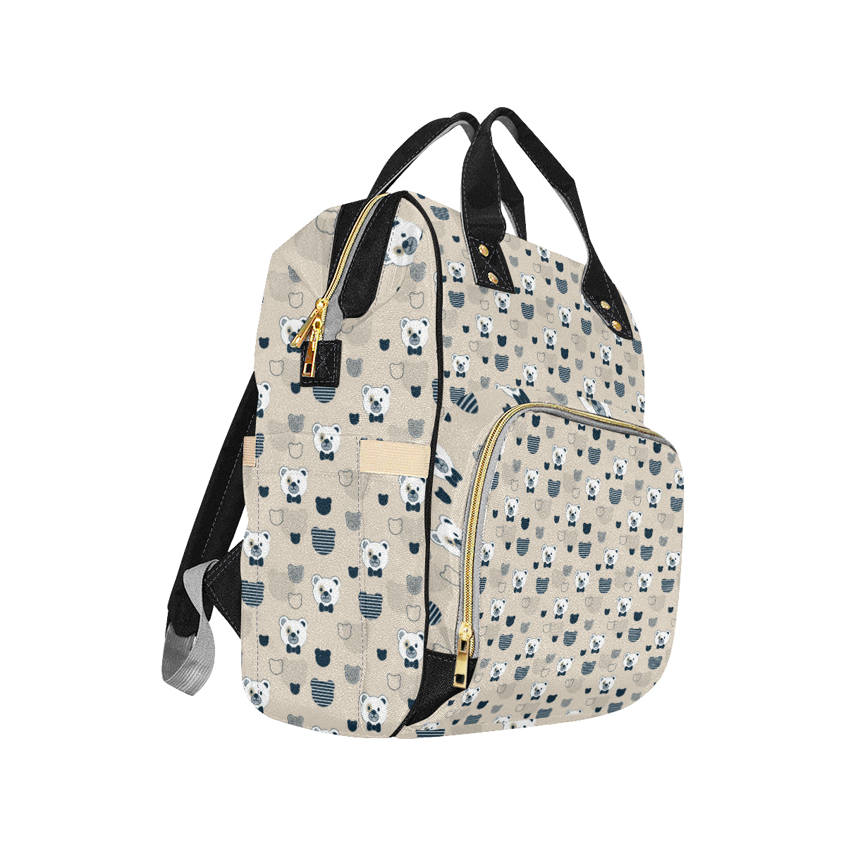 Bear Pattern Print Design 05 Diaper Bag Backpack