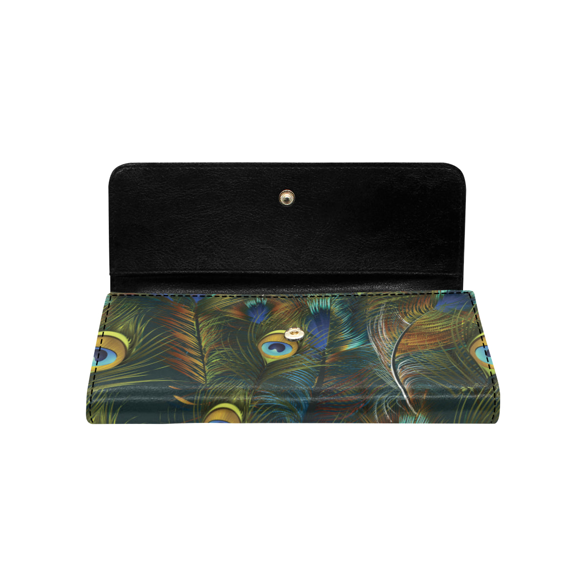 Peacock Feather Pattern Print Design A03 Women's Trifold Wallet