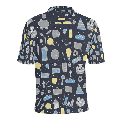 Accounting Financial Pattern Print Design 04 Men Polo Shirt