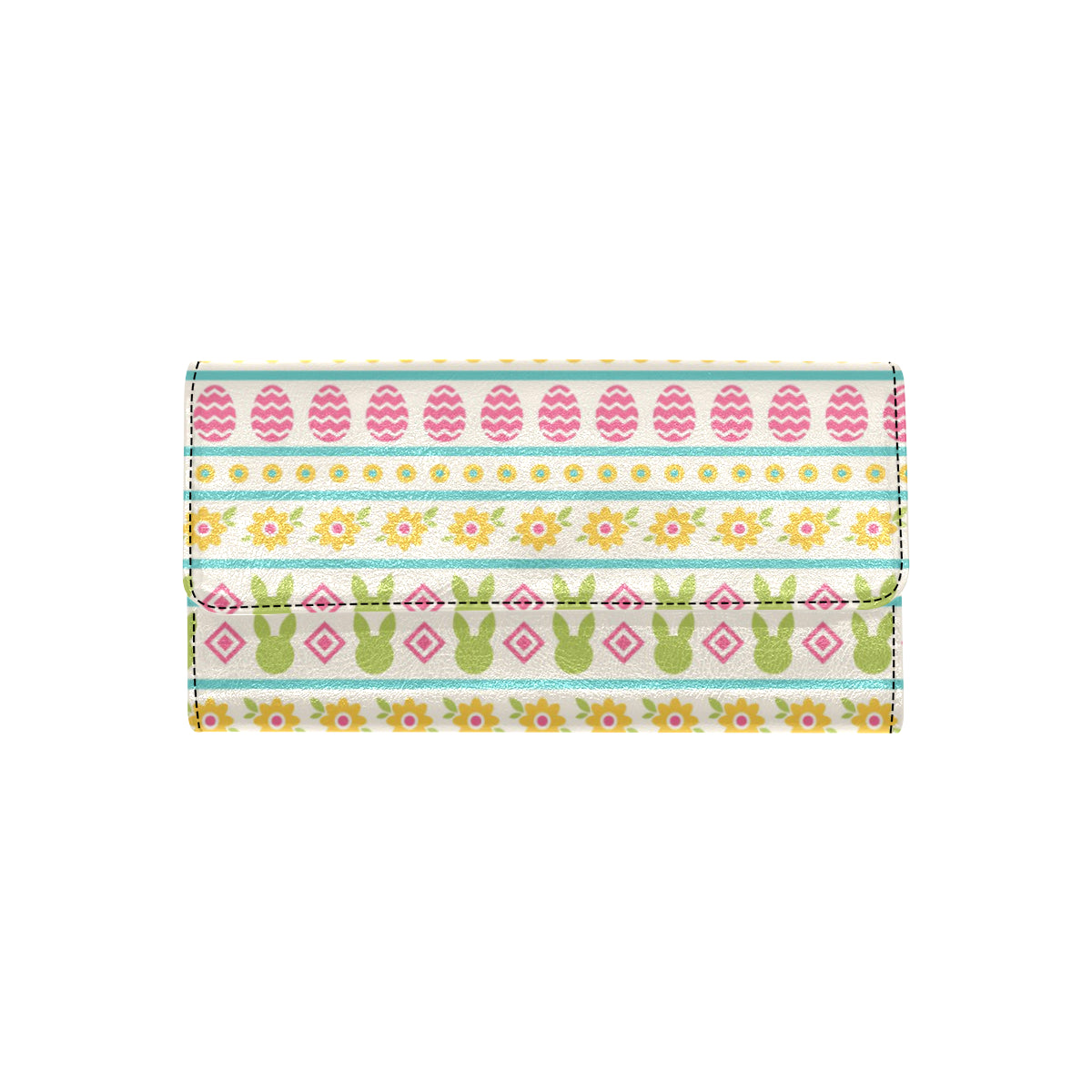 Easter Eggs Pattern Print Design RB016 Women's Trifold Wallet