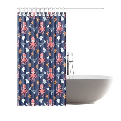 Octopus Pattern Print Design A04 Shower Curtain