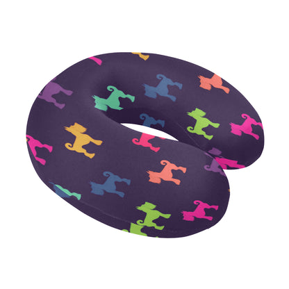 Schnauzers Pattern Print Design A05 U-Shaped Travel Neck Pillow