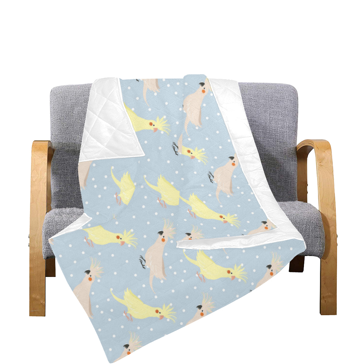 Cockatiel Pattern Print Design 03 Premium Quilt