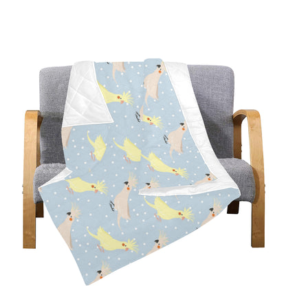 Cockatiel Pattern Print Design 03 Premium Quilt