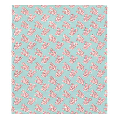 Bacon Pattern Print Design 04 Premium Quilt