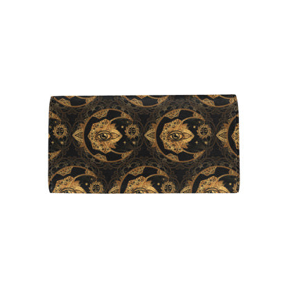 Sun Moon mandala Third eye Women's Trifold Wallet