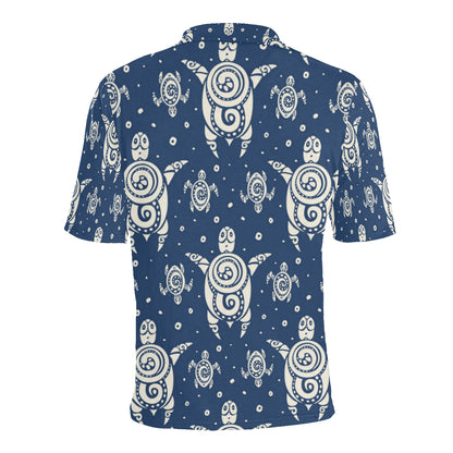 Sea Turtle Tribal Men Polo Shirt