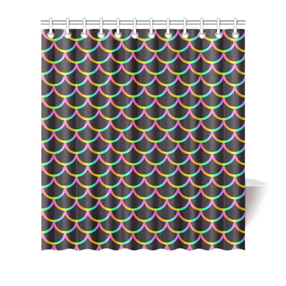 Mermaid Tail Rainbow Design Print Shower Curtain