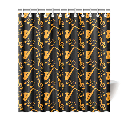 Saxophone Pattern Print Design 02 Shower Curtain