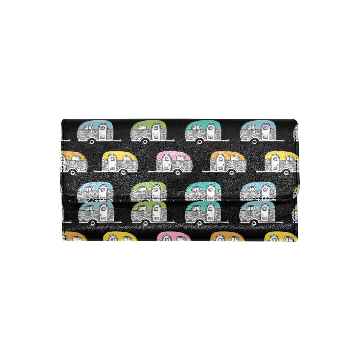 Camper Pattern Camping Themed No 2 Print Women's Trifold Wallet