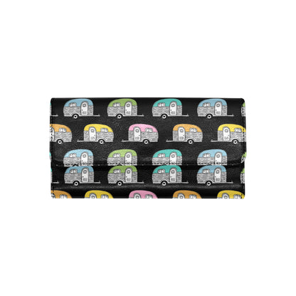 Camper Pattern Camping Themed No 2 Print Women's Trifold Wallet