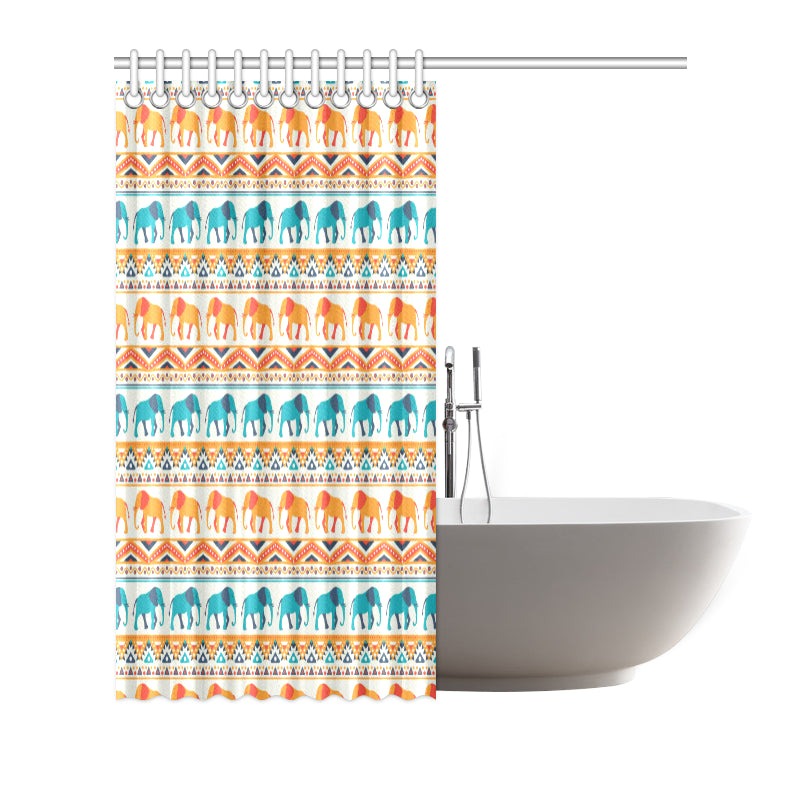 Elephant Aztec Ethnic Print Pattern Shower Curtain
