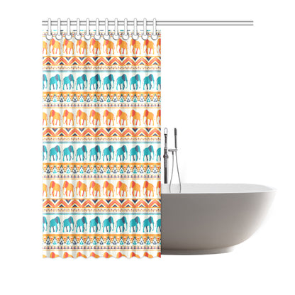 Elephant Aztec Ethnic Print Pattern Shower Curtain