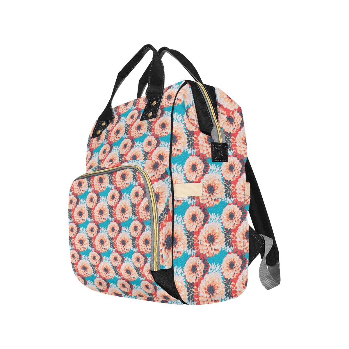Dahlia Pattern Print Design DH05 Diaper Bag Backpack