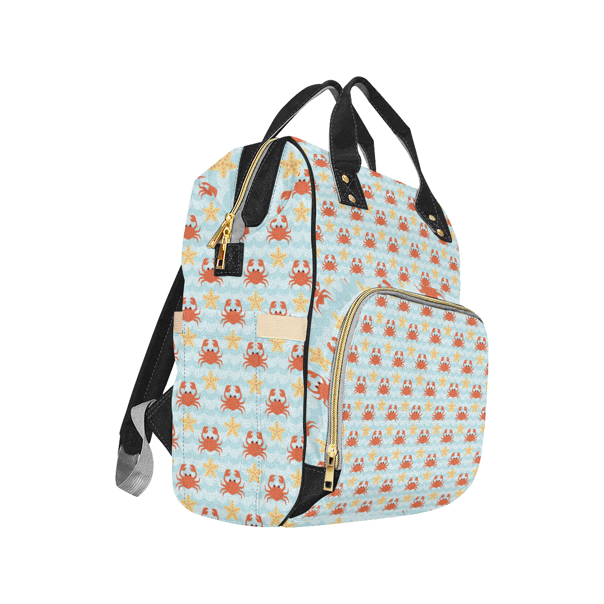 Crab Pattern Print Design 03 Diaper Bag Backpack
