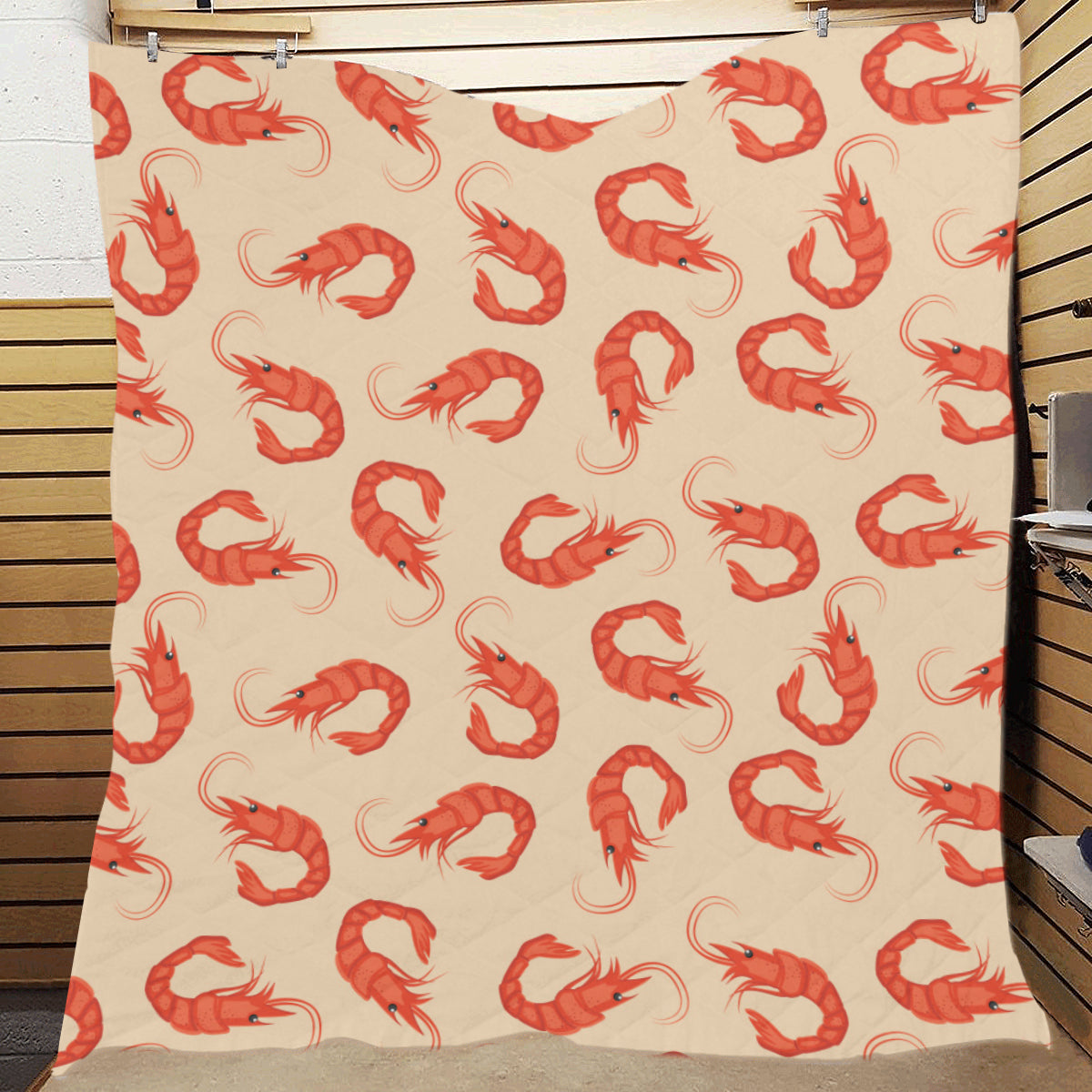 Prawn Pattern Print Design 02 Premium Quilt