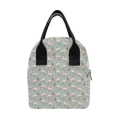 Bull Terrier Cute Print Pattern Insulated Lunch Bag