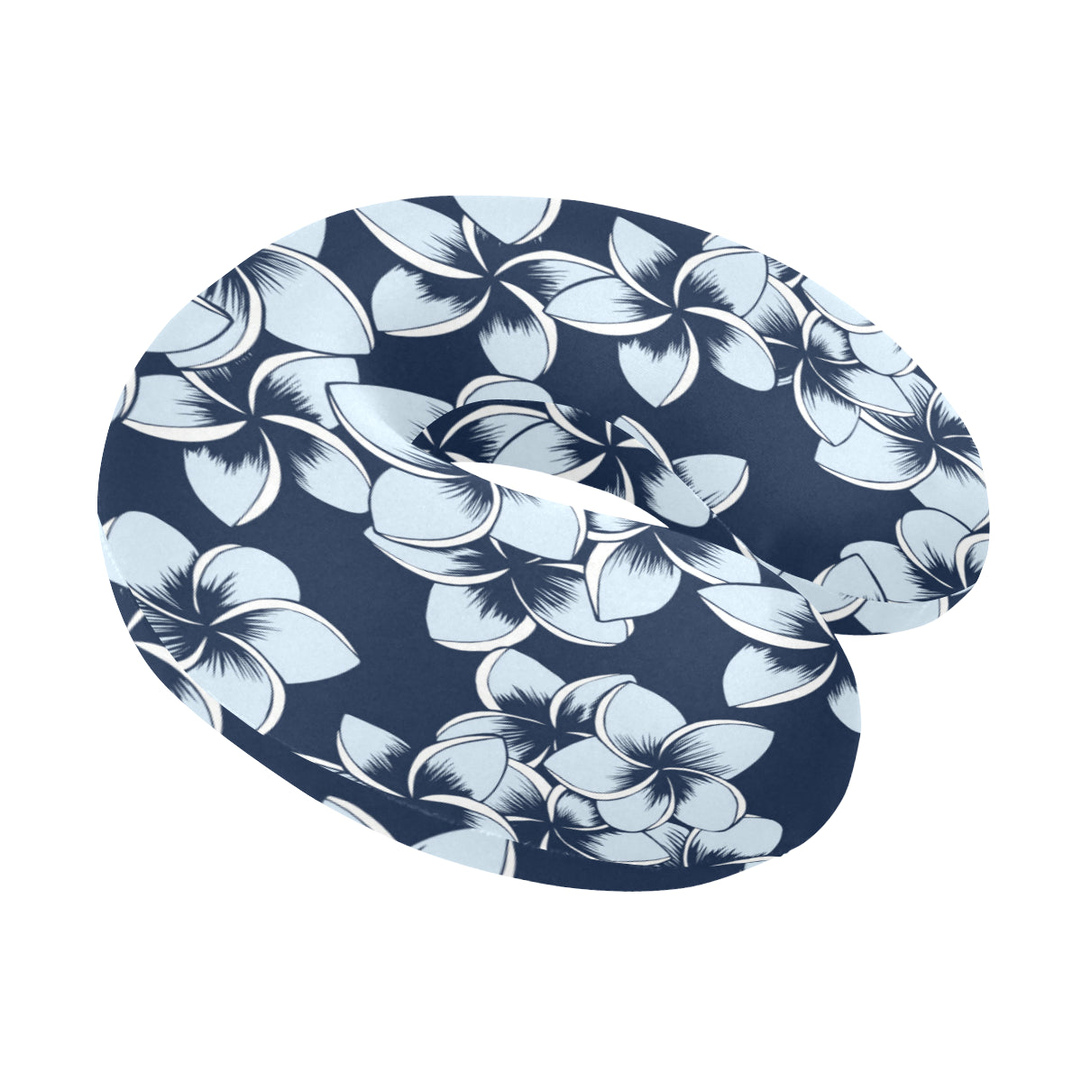 Plumeria Pattern Print Design A02 U-Shaped Travel Neck Pillow