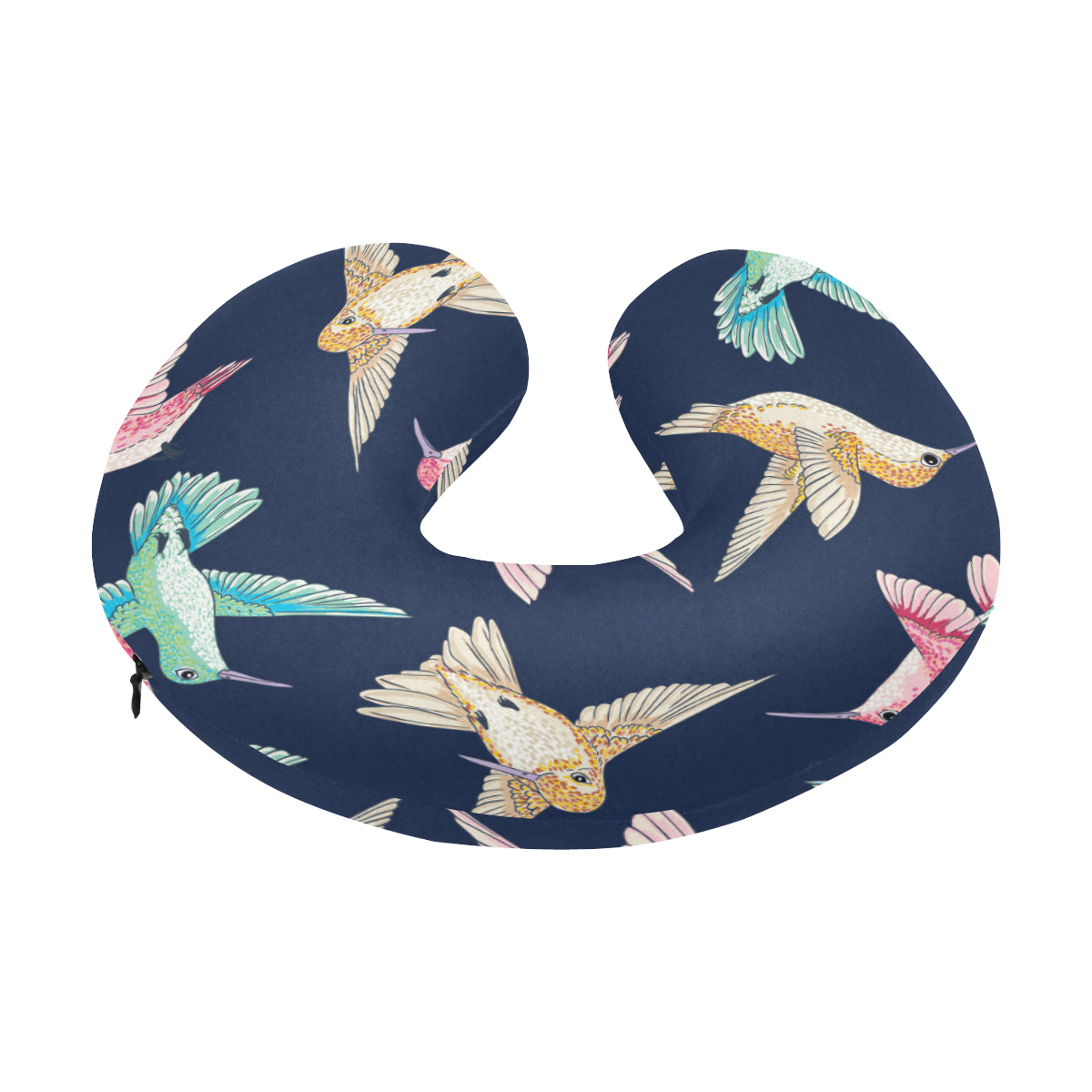 Hummingbird Cute Pattern Print Design 01 U-Shaped Travel Neck Pillow