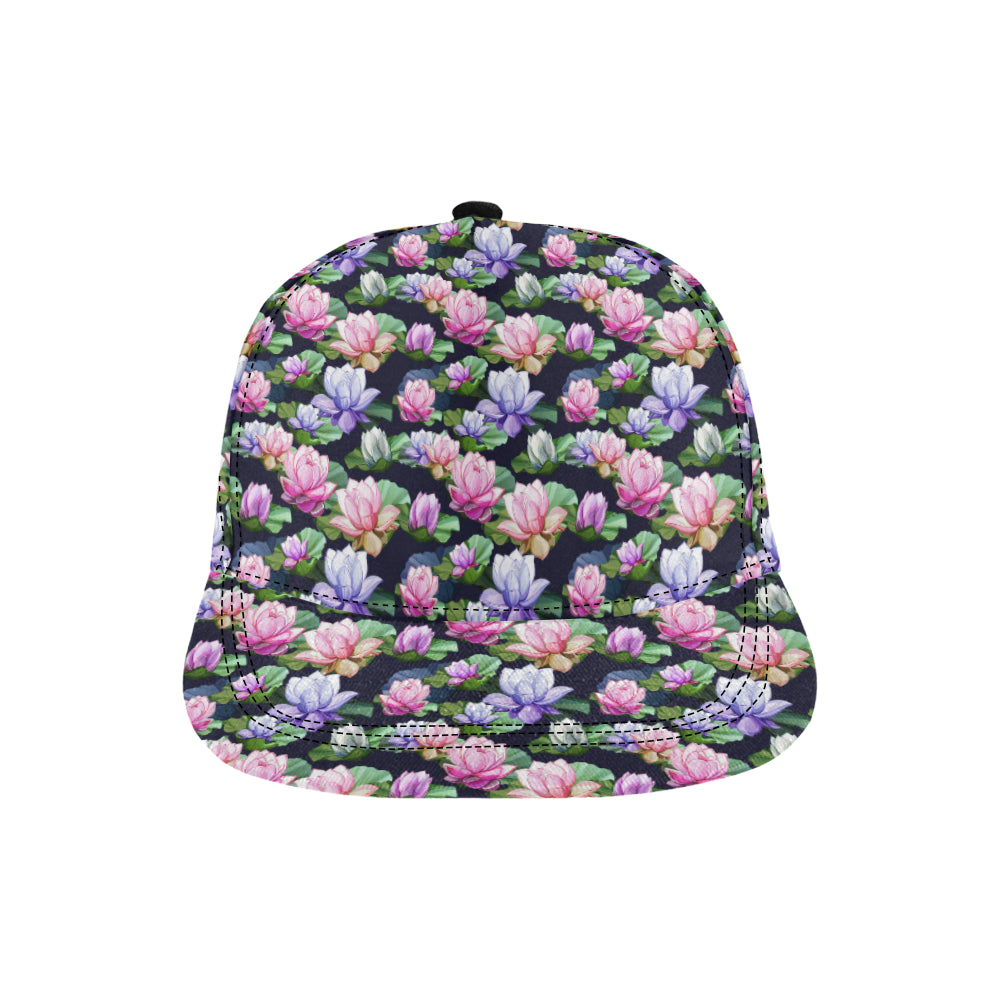 Lotus Flower Print Design Snapback Cap