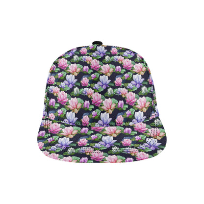 Lotus Flower Print Design Snapback Cap