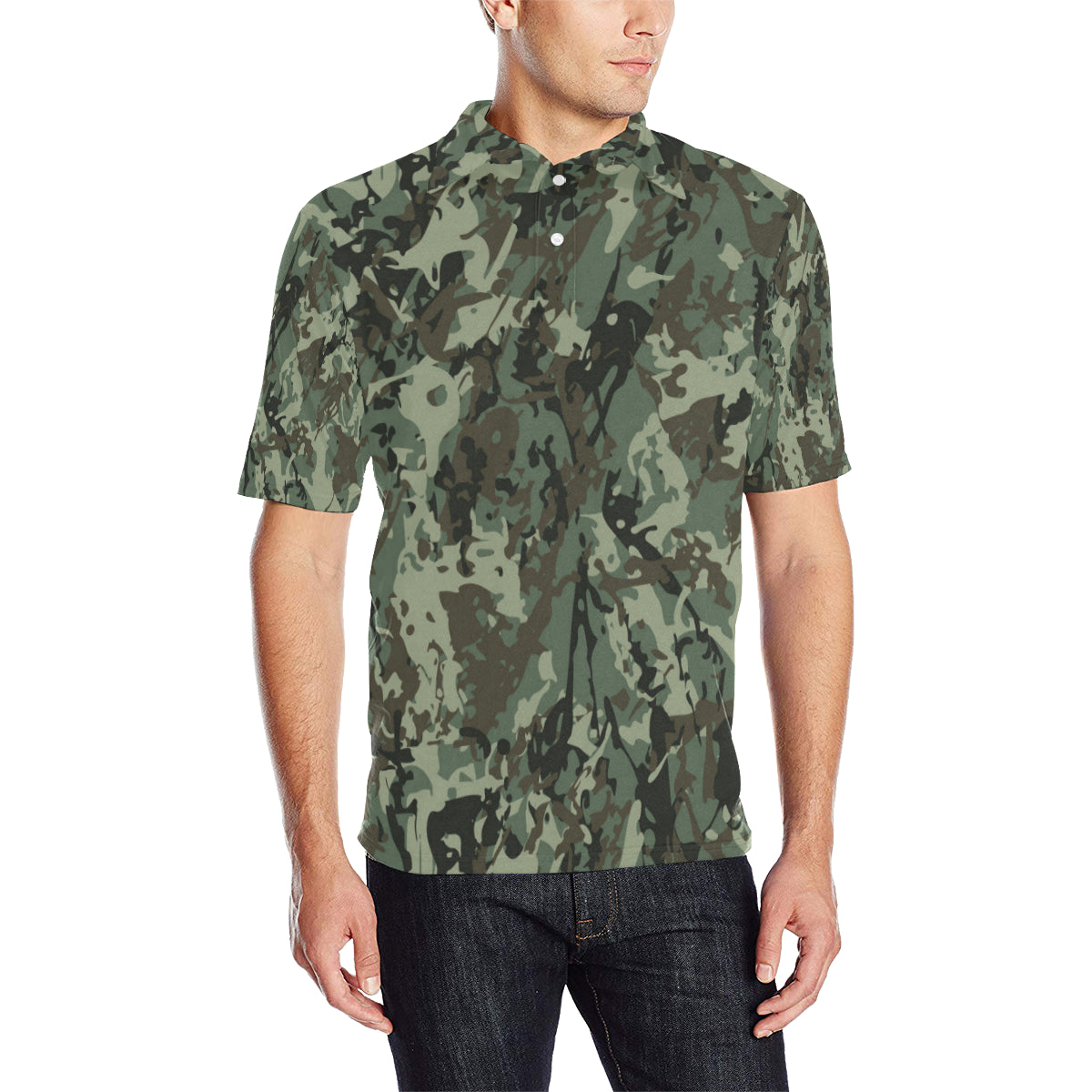 Camouflage Pattern Print Design 06 Men Polo Shirt