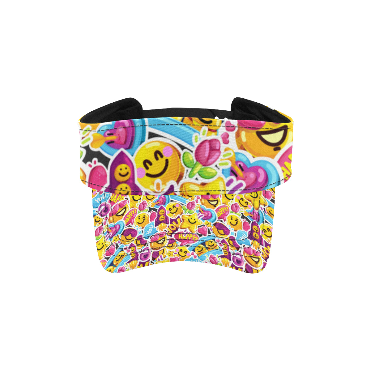 Emoji Sticker Print Pattern Unisex Sun Visor
