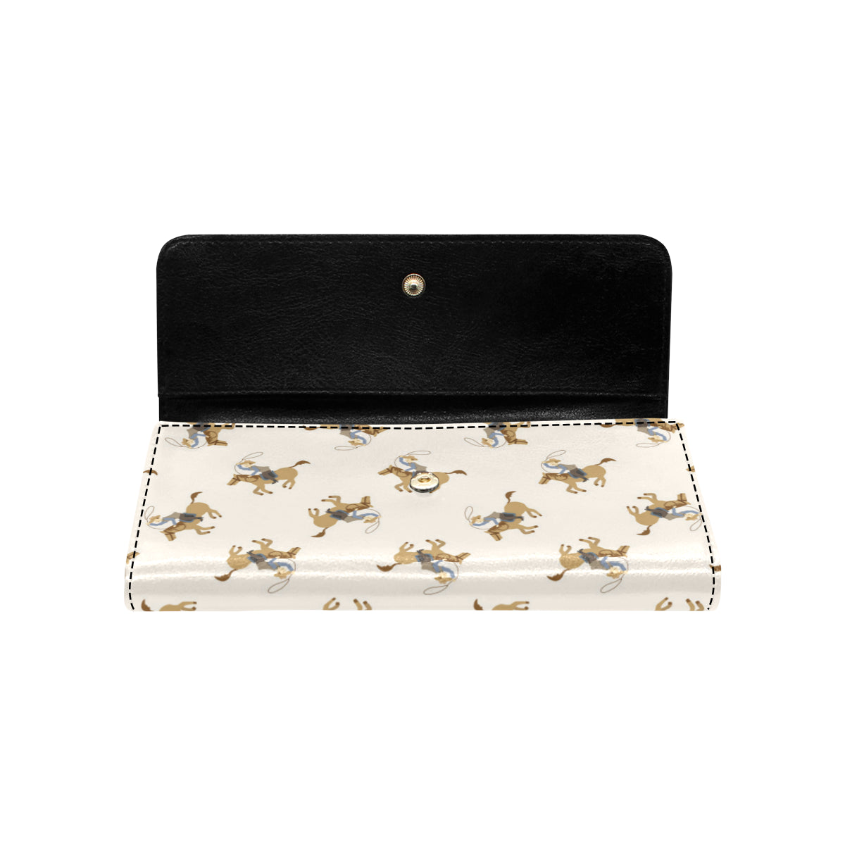 Cowboy Pattern Print Design 01 Women's Trifold Wallet