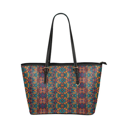 Ethnic Style Print Pattern Leather Tote Bag