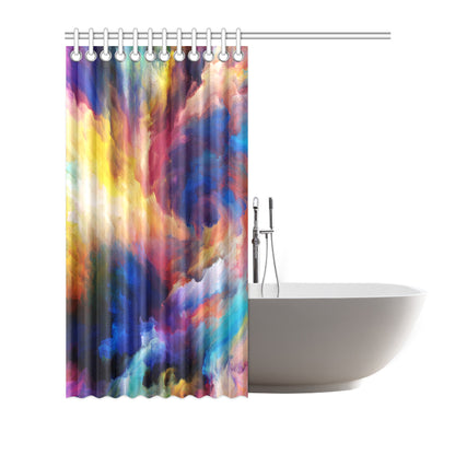 Vortex Twist Swirl Water Color Design Shower Curtain