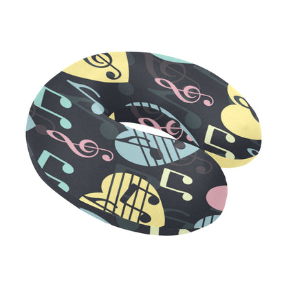 Music note Pattern Print Design A03 U-Shaped Travel Neck Pillow