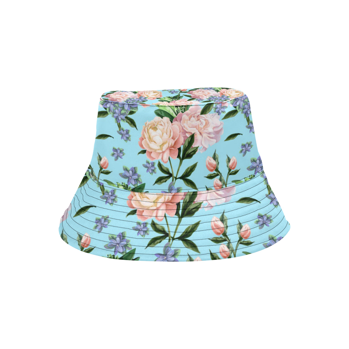 Peony Pattern Print Design PE02 Unisex Bucket Hat