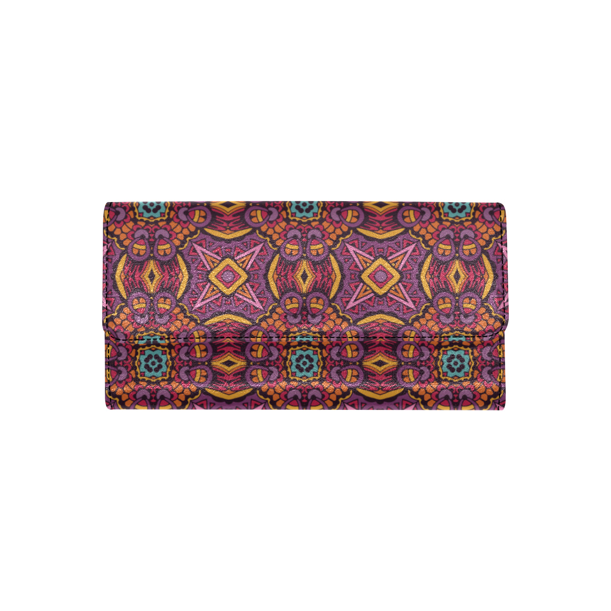 Bohemian Pattern Print Design 10 Women's Trifold Wallet