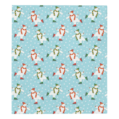 Polar Bear Pattern Print Design PB07 Premium Quilt
