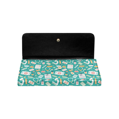 Medical Pattern Print Design 03 Women's Trifold Wallet