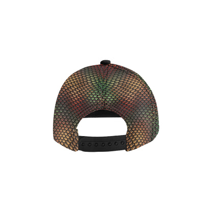 Snake Skin Colorful Print Snapback Cap