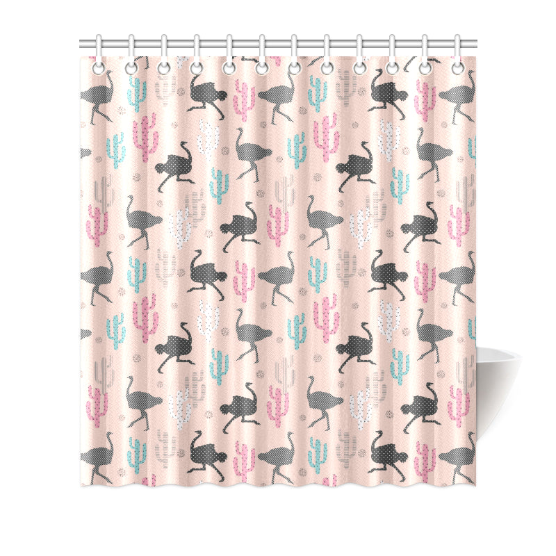 Ostrich Pattern Print Design 03 Shower Curtain