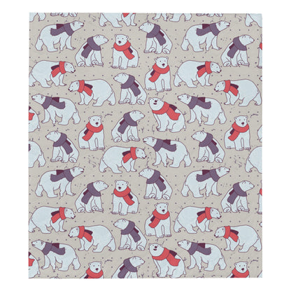 Polar Bear Pattern Print Design PB04 Premium Quilt
