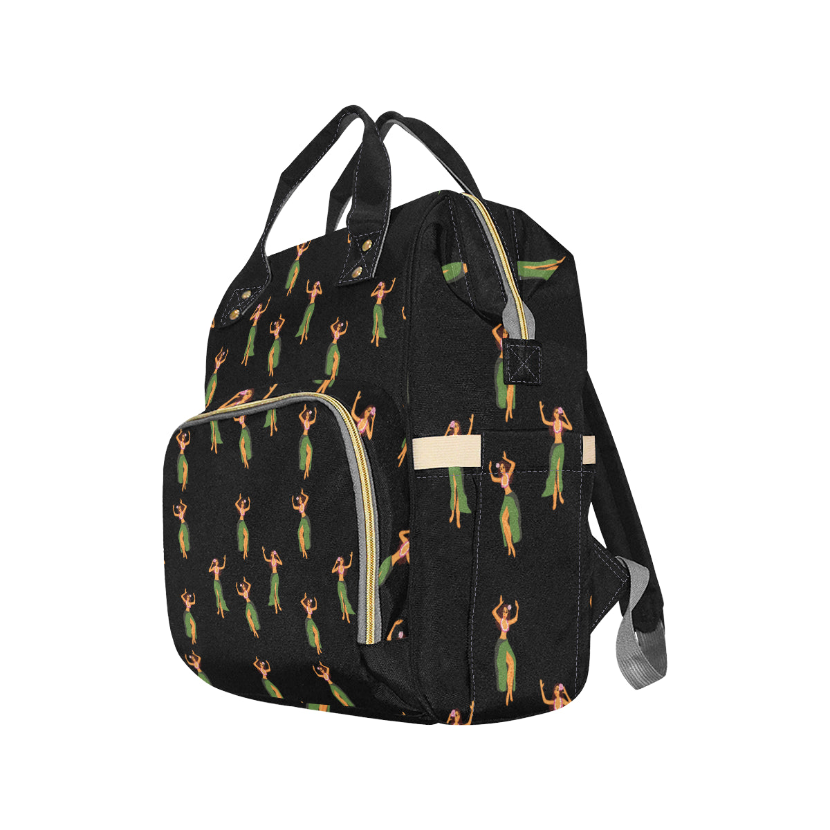 Hula Dancers Girl Pattern Print Design 01 Diaper Bag Backpack
