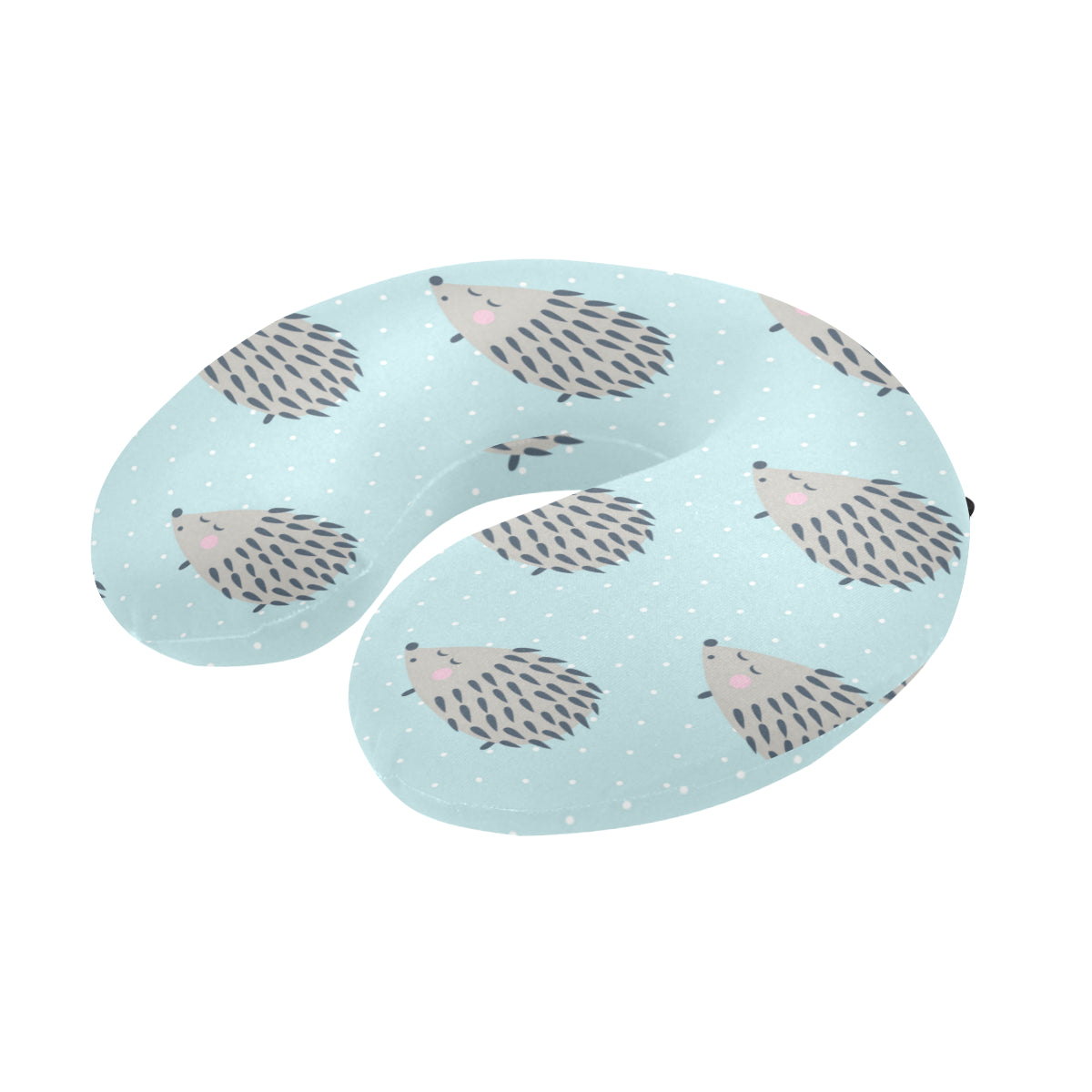 Hedgehog Pattern Print Design 02 U-Shaped Travel Neck Pillow