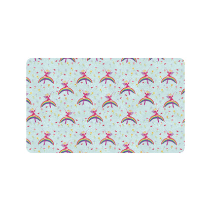 Fairy with Rainbow Print Pattern Rubber Doormat