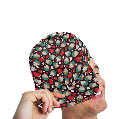 Cupcakes Heart Print Pattern Snapback Cap