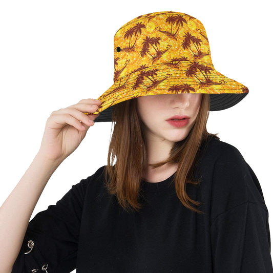 Palm Tree Pattern Print Design PT012 Unisex Bucket Hat