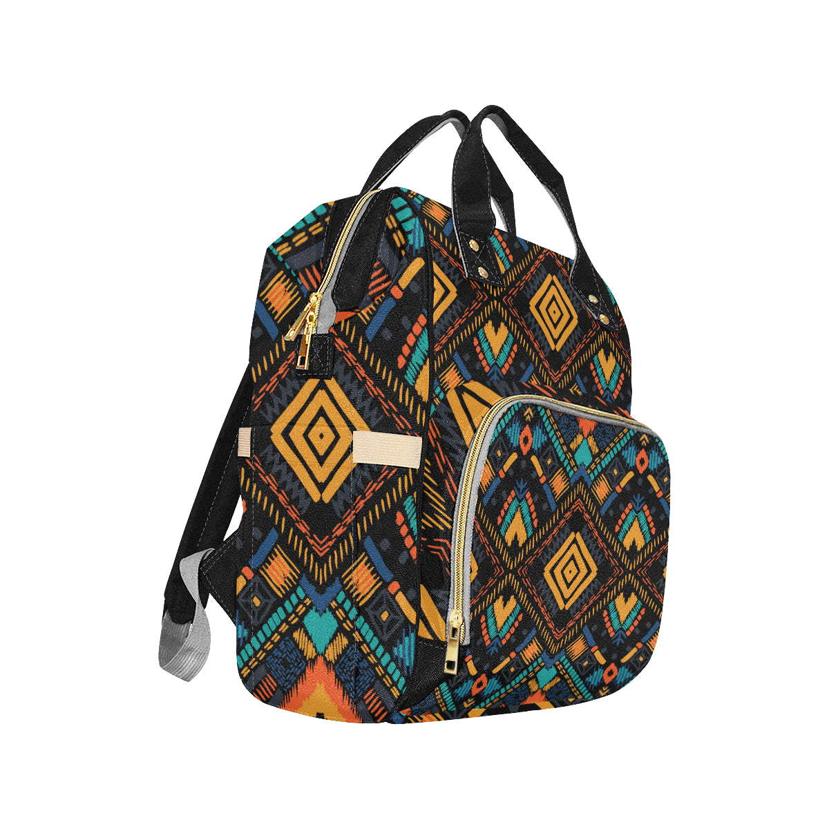 Kente Pattern Print Design 05 Diaper Bag Backpack