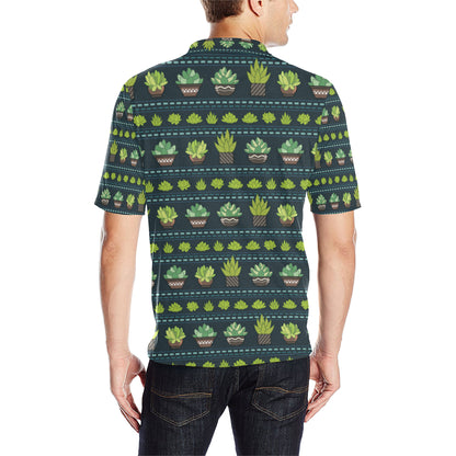 Cactus Pattern Print Design 07 Men Polo Shirt