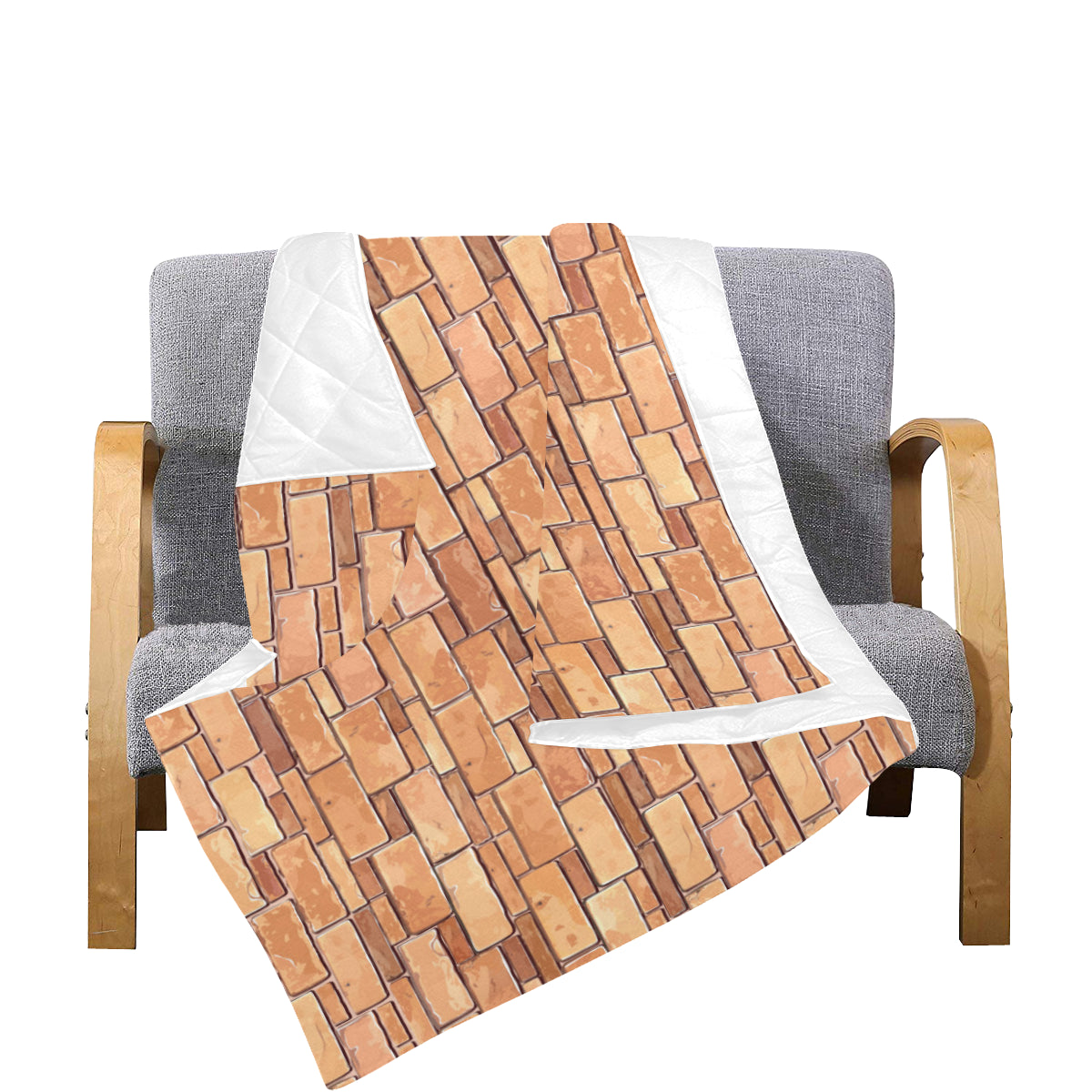 Brick Pattern Print Design 01 Premium Quilt