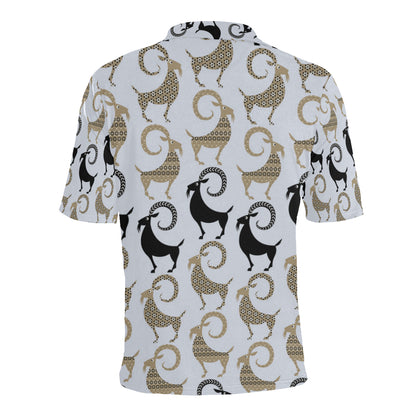 Goat Pattern Print Design 03 Men Polo Shirt